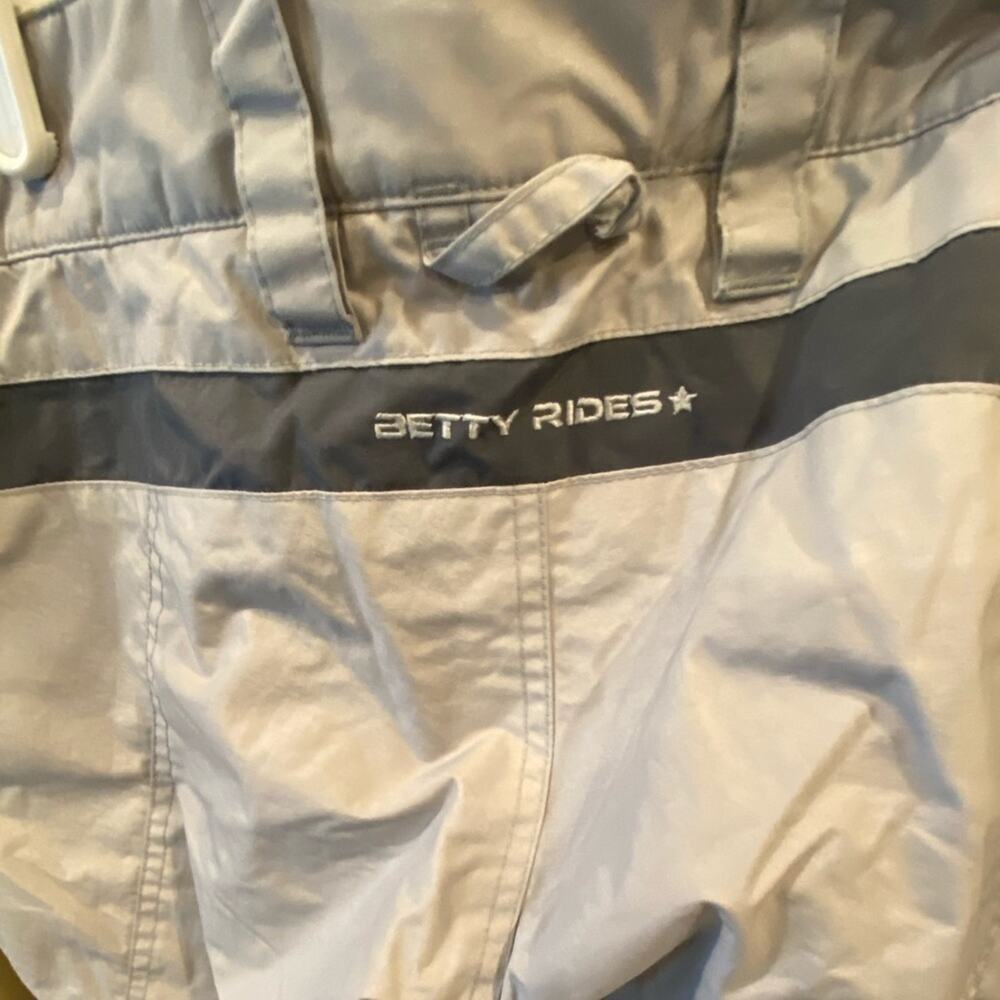 Betty Rides Elements Grey Off White Ski Snowboard Pants Women's Size Large - Picture 12 of 12